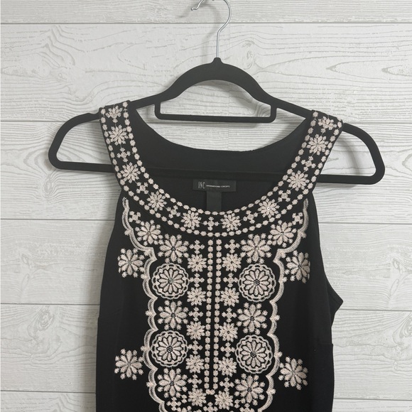 INC Women’s Black Cotton Embroidered Sleeveless Dress. Size M - Picture 3 of 8